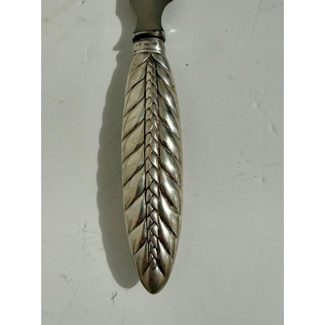 Unknown, Antique Silver German Judaica Shabbat Challah Knife Hebrew Blessing Inscription For Sale - Image 10 of 11