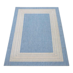 Contemporary Blue and White Indoor/Outdoor Rug