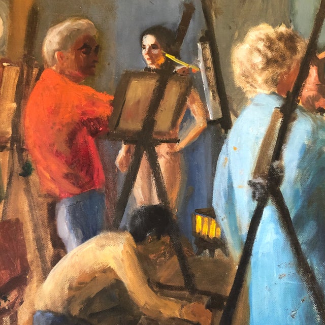 Original painting on canvas board 16 x 20 unsigned overall size with vintage wood frame is 21 x 29 information on reverse...