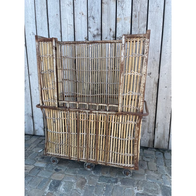 Antique Bamboo and Iron Cart, 1950s For Sale - Image 16 of 16