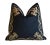 Gold Embroidered Floral Botanical Black Velvet Feather/Down Pillow 20" Square For Sale In Los Angeles - Image 6 of 8