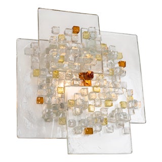 Mid-Century Brutalist Murano Glass Wall Sconce, Italy, 1970s For Sale