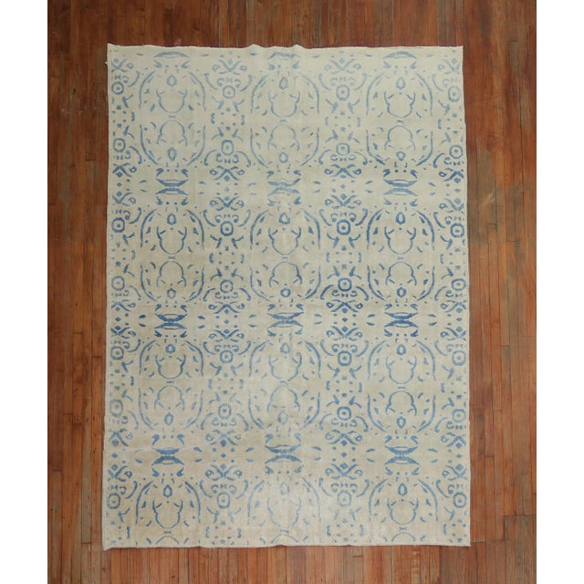 Mid-Century Modern Zabihi Collection Turkish Deco Carpet - 7'4" x 10'2" For Sale - Image 3 of 10