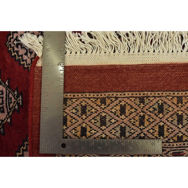 Bokhara Jaldar Rug 8’1” X 10’4” Red Wool Tribal Hand-Knotted Oriental Carpet For Sale - Image 13 of 13
