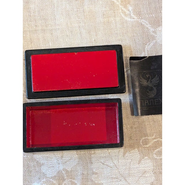 Paint Palekh Lacquer Box by Artist G. Kamardin Dated 1985 For Sale - Image 7 of 14