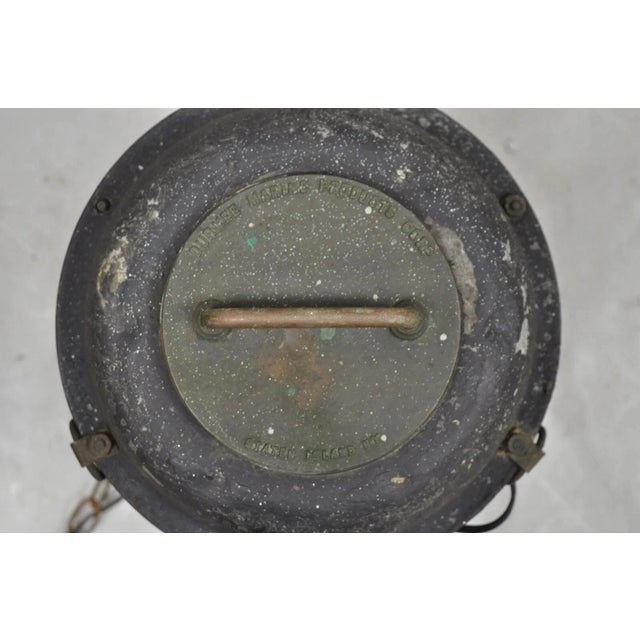 Antique Durkee Marine Ship Lantern Fixture Red Fresnel Pendant Chandelier (B) For Sale In Philadelphia - Image 6 of 11