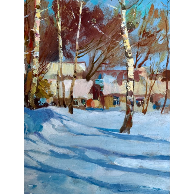 Oil Painting Sunny Winter Day Yuriy Suprunchuk For Sale - Image 9 of 12