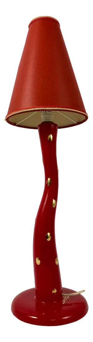 Vintage Table Lamp with Authentic Shade in Faience Longwy, France, 1970s