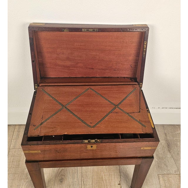 Wood George III Mahogany Lap Desk on Later Stand, England Circa 1800 For Sale - Image 7 of 10