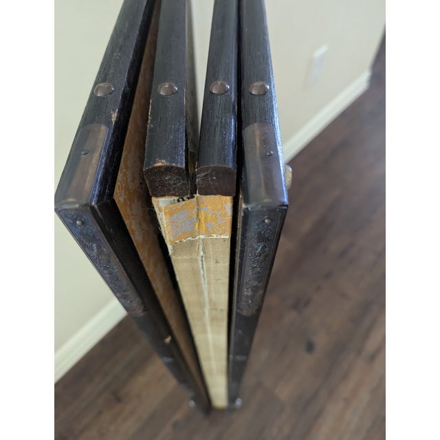 Textile Japanese Four-Panel Screen Cherry Blossoms on Silk For Sale - Image 7 of 14