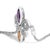Contemporary .925 Sterling Silver Marquise Purple Amethyst, Orange Citrine, and Diamond Accent Lariat 4”-10” Fleur De Lis Adjustable Bolo Bracelet For Sale - Image 3 of 5