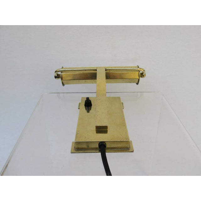 Art Deco Polished Brass Cubist Piano Light, 1920s For Sale - Image 4 of 15