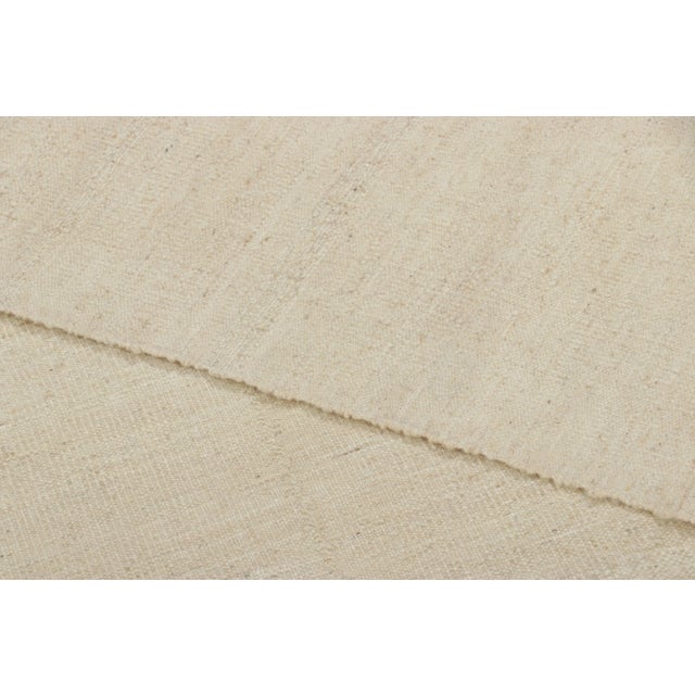 Oversized Vintage Persian Mazandaran Kilim in Subtle White Stripes - Rug & Kilim For Sale In New York - Image 6 of 7