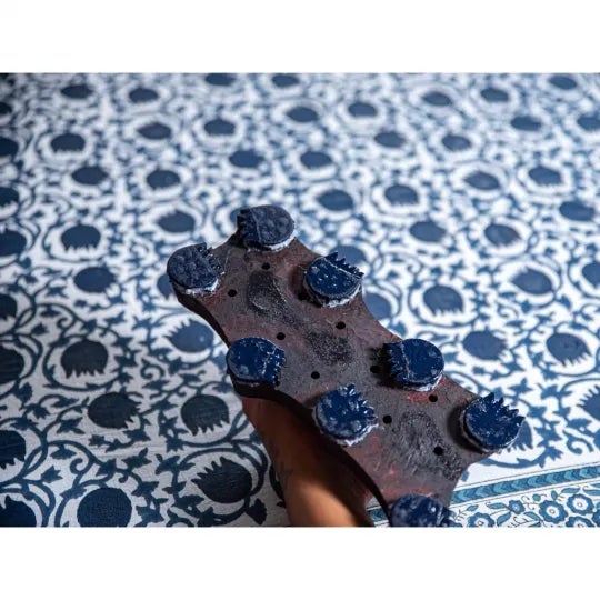 Lotus-Yasmin Blue Reversible Euro Sham For Sale - Image 4 of 8