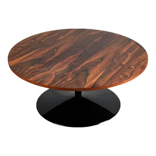 Vintage Danish Round Rosewood Coffee Table For Sale