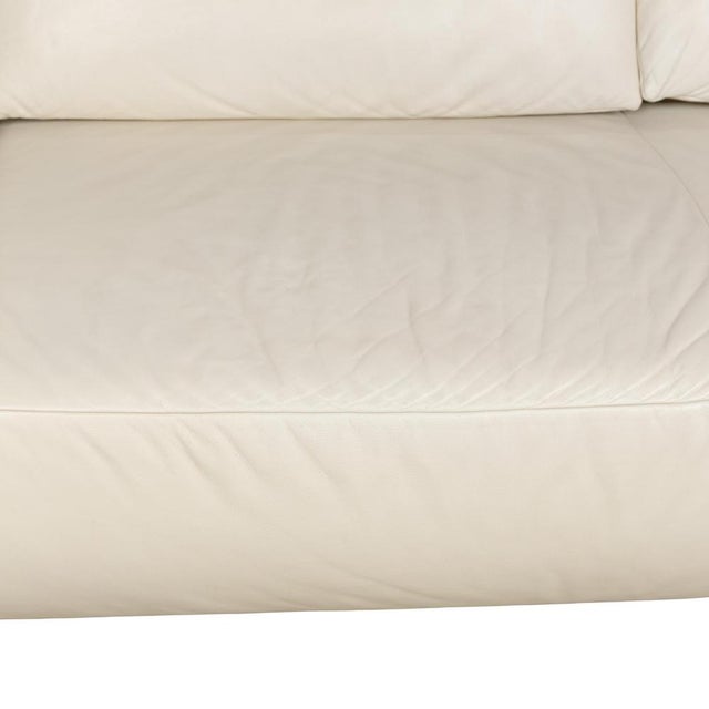 Leather Sofa Set in White Cream from Koinor Volare, Set of 2 For Sale - Image 6 of 14
