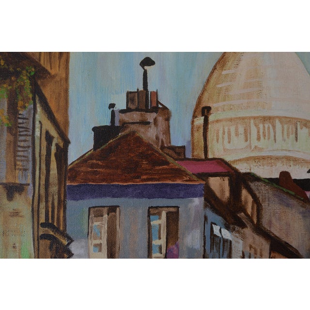 Mid Century Doris Dearhart Paris Montmartre Sacré-Cœur Painting For Sale - Image 4 of 14