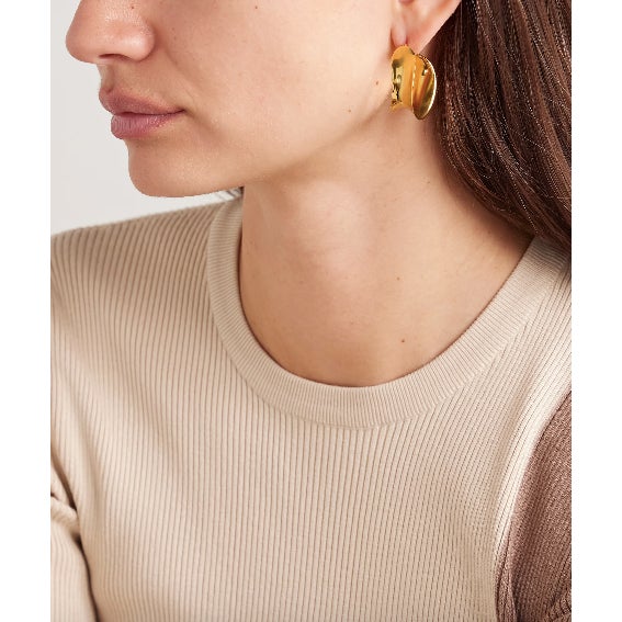 Contemporary Agmes “Laila” Large Sculptural Hoops – 18k Gold Vermeil, Brand New, Never Worn, A Pair For Sale - Image 3 of 6