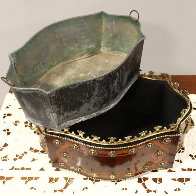 Brown Antique Napoleon III Jardiniere, 1800s For Sale - Image 8 of 9