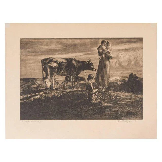 Signed Original Pastoral Etching by John E. Costigan For Sale - Image 11 of 11