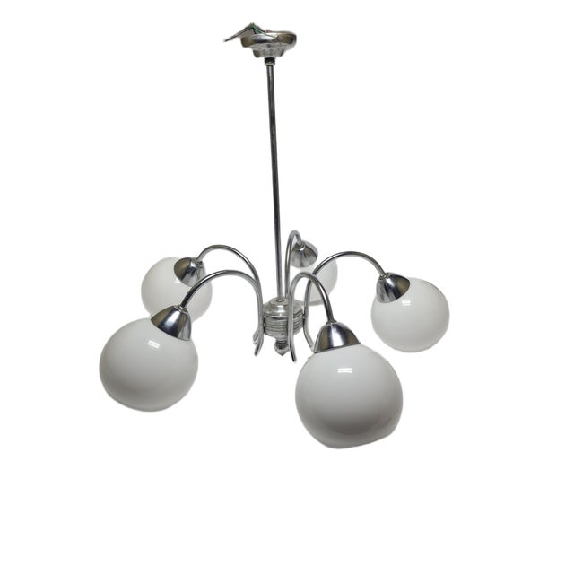 Art Deco Style Chandelier, Poland, 1970s For Sale - Image 3 of 9