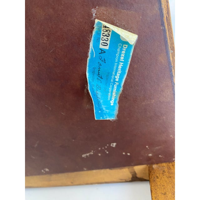 Late 20th Century Drexel Heritage Pecan Campaign Style End Tables - a Pair For Sale - Image 11 of 12