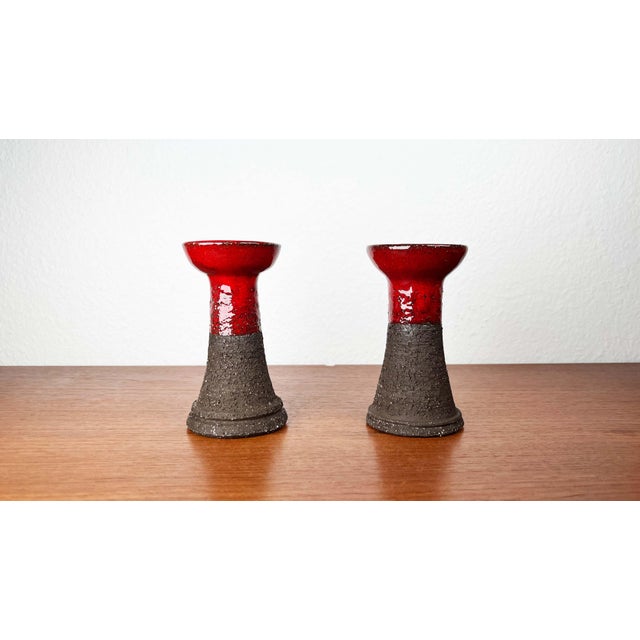 1960s Mid-Century Modern Danish Studio Pottery Candleholder from Lovemose, 1960s, Set of 2 For Sale - Image 5 of 18