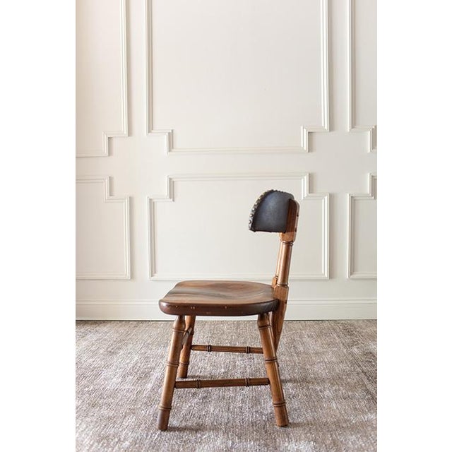 Mid-Century Dixie Furniture Pub Chairs and Matching Faux Bamboo Hexagonal Game Table Set For Sale - Image 17 of 18