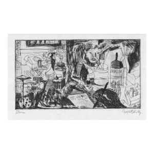 1967 Gyárfás Gábor Modern Etching