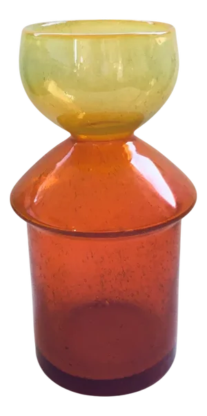 Art Glass Vase in Orange and Yellow, 1960s