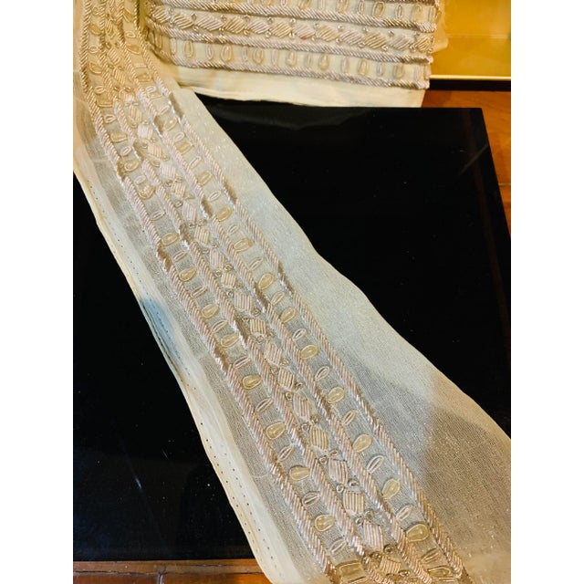 Early 20th Century Antique Hand Beaded Trim From India. 4.58 Yards For Sale - Image 5 of 6