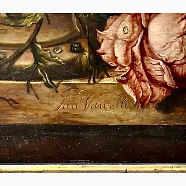 Floral Still Life Oil Painting, After Jan Van Huysum, Dutch (1682-1749) For Sale - Image 9 of 13