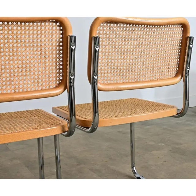 Pair of Italian Vintage Breuer Cesca Style Side Chairs With Cane Seats For Sale - Image 9 of 14