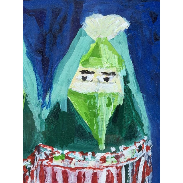 1970s Mohamed Hamri Moroccan Modernist Painting Three Veiled Women, Signed For Sale - Image 9 of 18