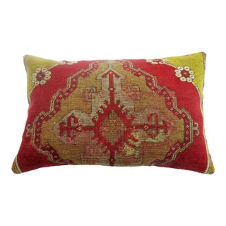Zabihi Collection Large Floor Size Red Turkish Rug Pillow For Sale