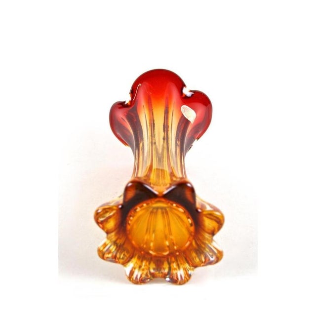 Mid-Century Red and Orange Murano Glass Vase, 1960s-1970s For Sale - Image 14 of 16