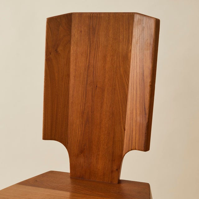 Pierre Chapo "S28" Solid Wood Elm Dining Chairs for Atelier Pierre Chapo, Set of 6, 1960's For Sale - Image 9 of 11