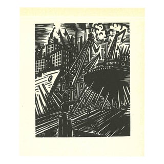 Frans Masereel, The Hamburg Shipyards, 1964, Woodcut For Sale
