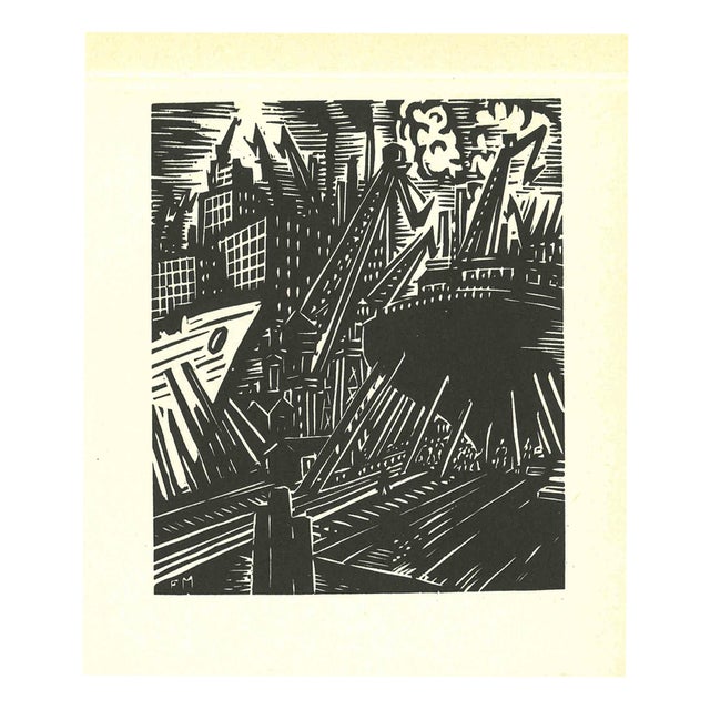 Frans Masereel, The Hamburg Shipyards, 1964, Woodcut For Sale