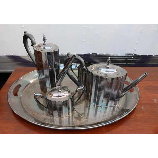 Arts & Crafts Silver Smith Tea Set For Sale - Image 3 of 9