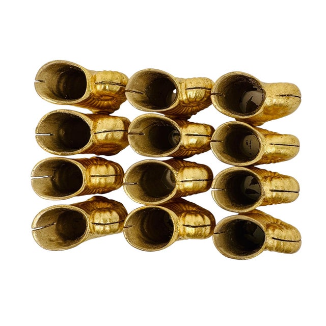 1990s Hollywood Regency Gilt Nautilus Shell Card Holders by the Bombay Co. - 12 Pieces For Sale - Image 10 of 13
