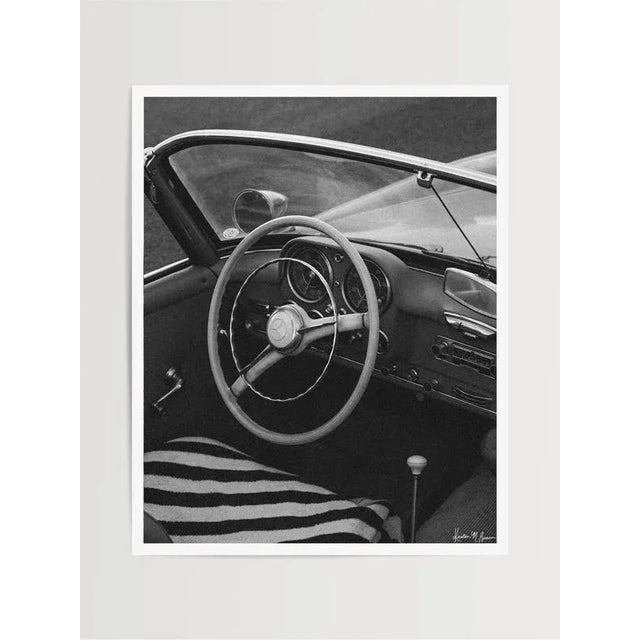 Contemporary "Beach Benz 190sl" - Limited Edition Fine Art Photo - Vertical 24"x36" - Black and White Vintage Mercedes Benz Photo by Kristen M Brown For Sale - Image 3 of 4