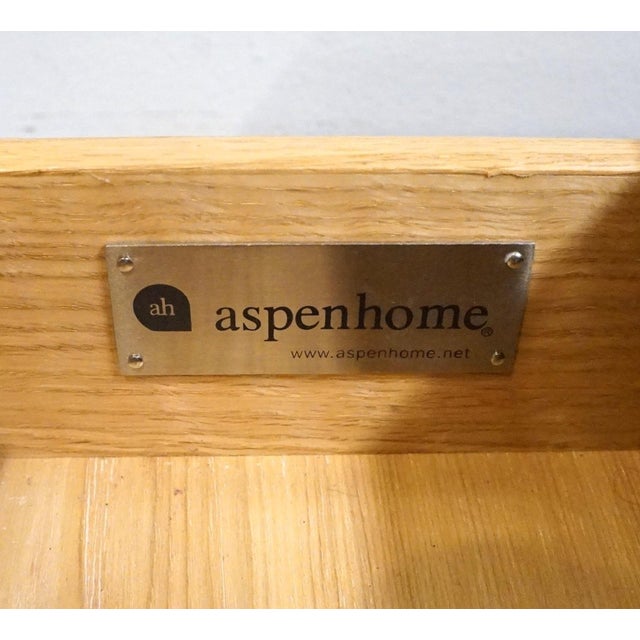 Brown Aspenhome White Oak Contemporary Modern Spanish Revival 28" Two Drawer Nightstand 149-450 For Sale - Image 8 of 13