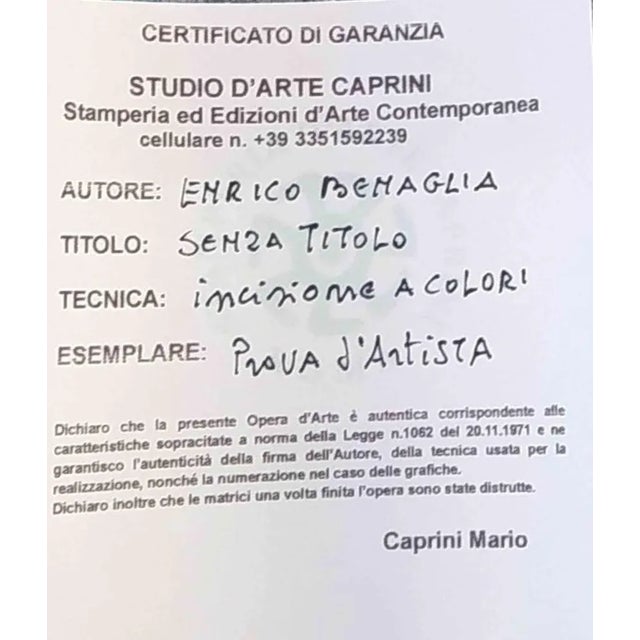 Coloured engraving with mixed technique of etching and aquatint, on copper plate, on Magnani-Pescia paper. Paper size 50cm...