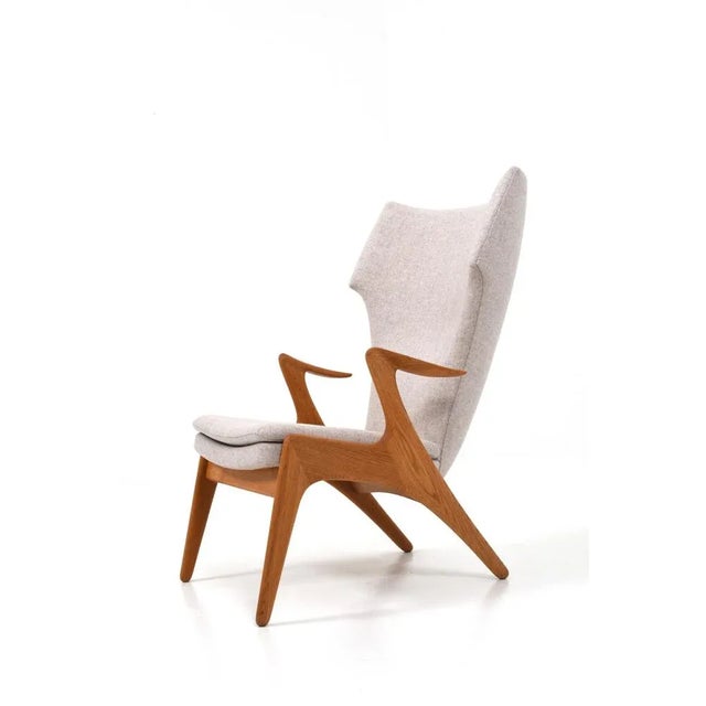 Danish Wing Chair in Oak by Kurt Østervig, 1950s For Sale - Image 10 of 10