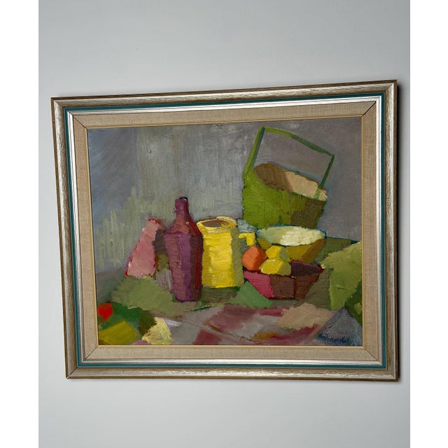 Lupin, Cubist Still Life, 1950s-1960s, Oil on Canvas, Framed For Sale - Image 15 of 18