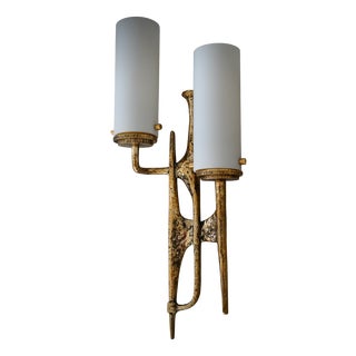 Murano Art Glass and Brass White Color Wall Light and Sconces, 2000 For Sale