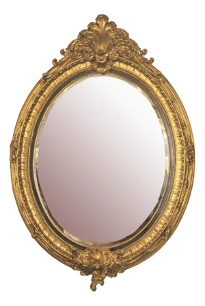 French Louis XVI Gilt Oval Mirror