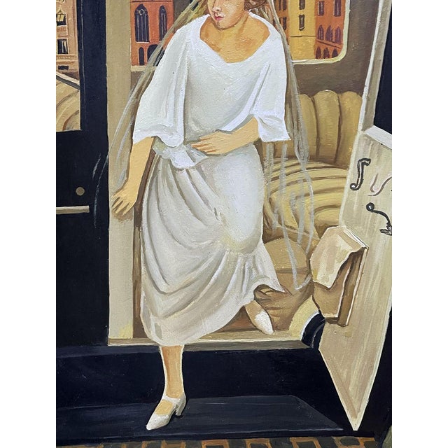 *** ABOUT THIS PAINTING *** * TITLE: "Exiting a Luxury Car" * ARTISTS: Victor Konotopsky * SIZE: 60x45 cm/'23.62x17.71...