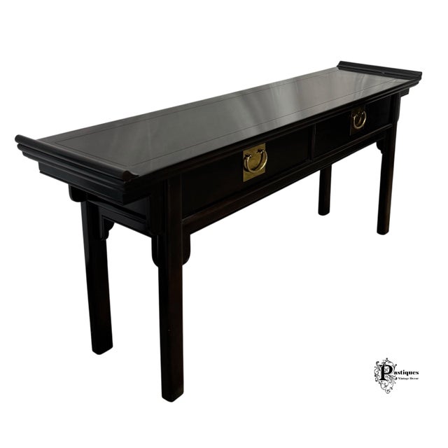 Wood Vintage Raymond Sobota for Century Furniture Chin Hua Collection Chinoiserie Style Console / Sofa Table For Sale - Image 7 of 12